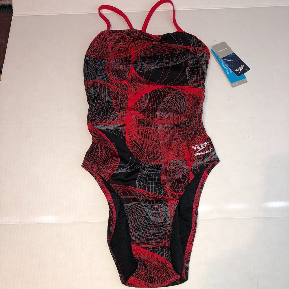 Speedo Women's Red/Black One Piece Swimsuit